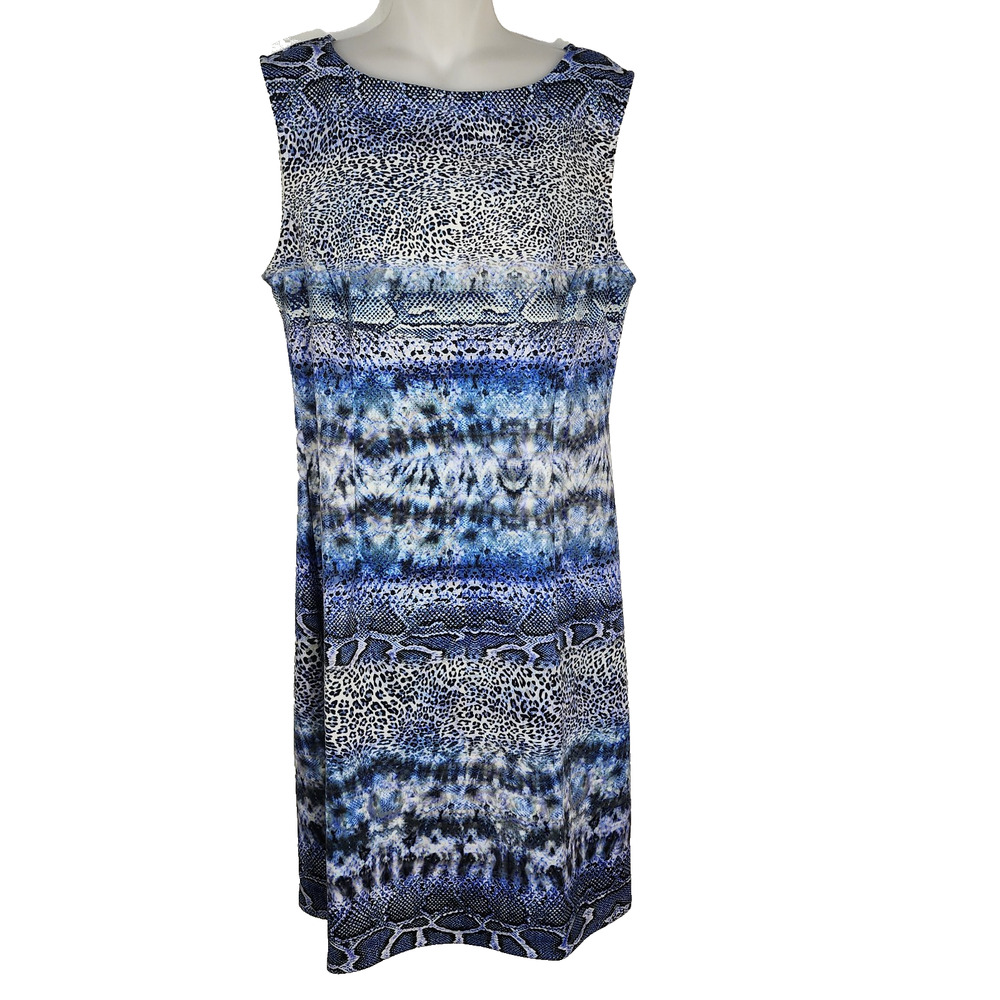 Isle by Melis Kozan Womens Poseidon Scuba Dress Large Sleeveless Animal Print